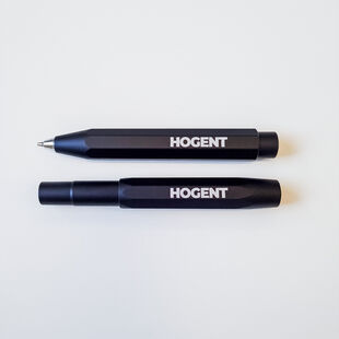 HOGENT set reusable fountain pen and mechanical pencil engraved matt aluminium